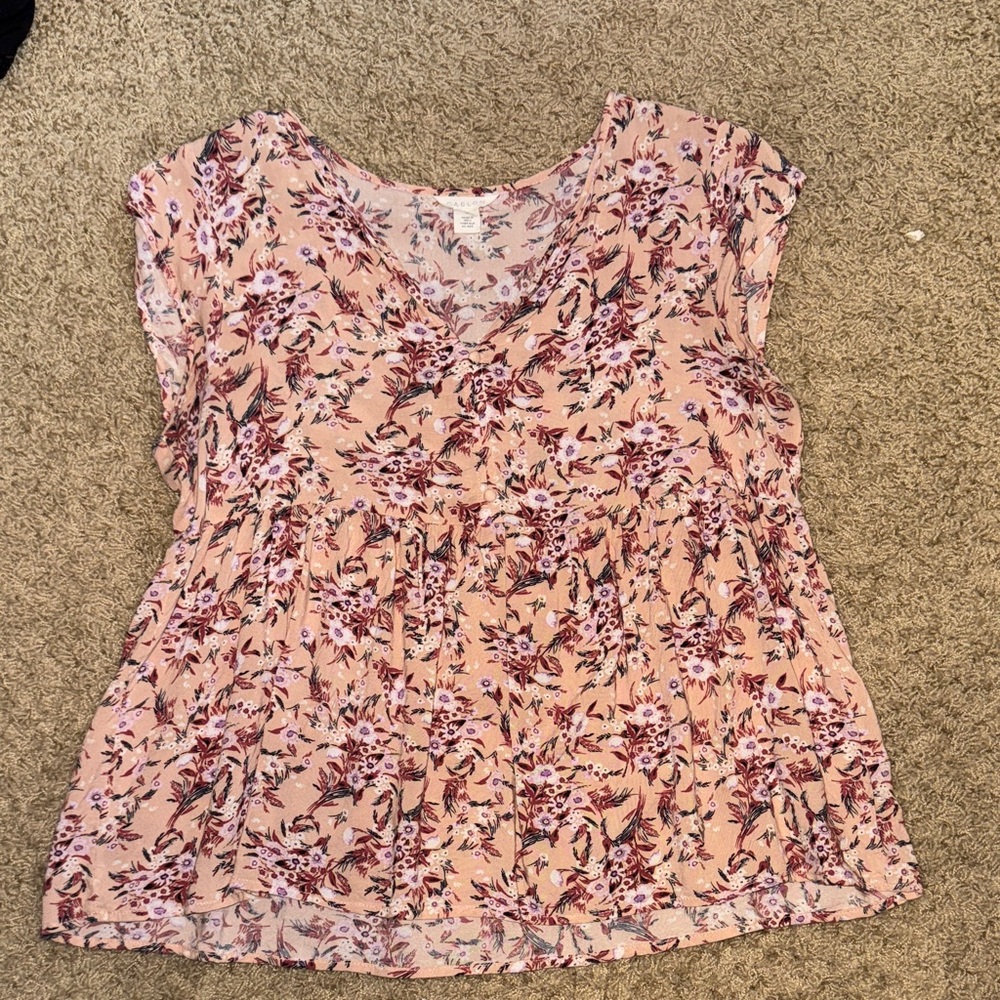 Floral Pink baby doll Women's Top